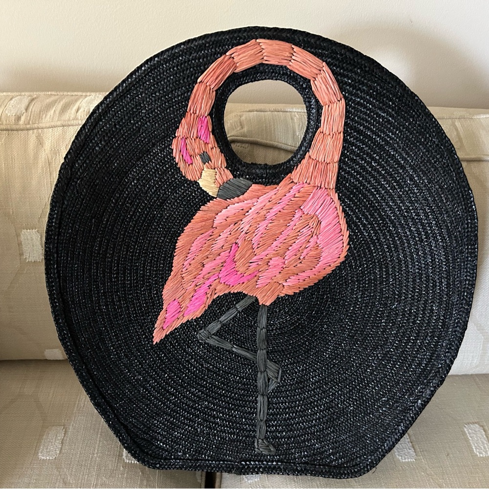 Lulu Guinness Straw flamingo bag. New with Tags!